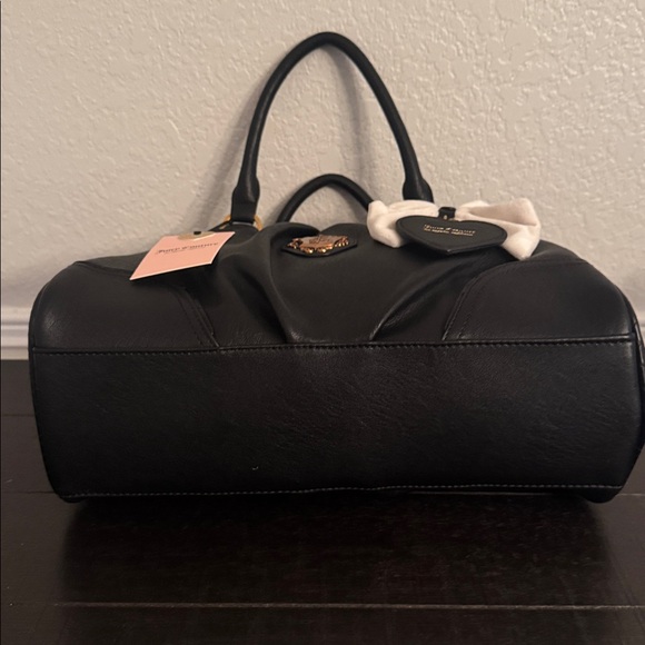 Juicy Couture Black Romance Satchel with Cream Bow - Picture 5 of 13